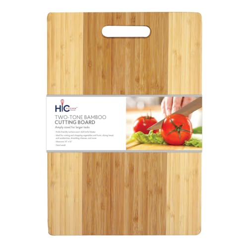 HIC Kitchen Extra-Large Cutting Board, Natural Bamboo, 14 x 10 x 0.75-Inches - style: Bamboo Cutting Board