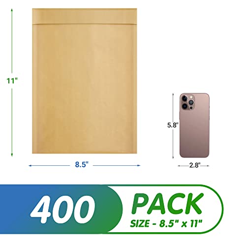 Kraft Bubble Mailers 8.5 x 11 Inch Natural Brown, Padded Envelopes Self Seal, Pack of 400, Bubble Lined Kraft Paper Mailing Envelopes for Shipping - color: Brown, size: 8.5" x 11" / 400 Pack