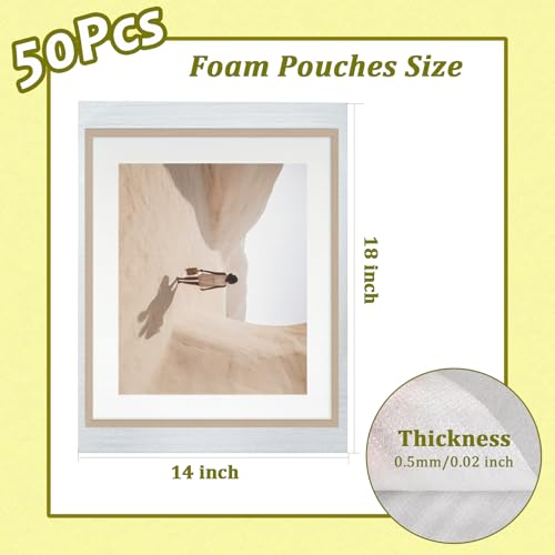 50 Pack Large Foam Pouches 14x18", Cushion Foam Wrap Pouches - color: TW-14x18inch