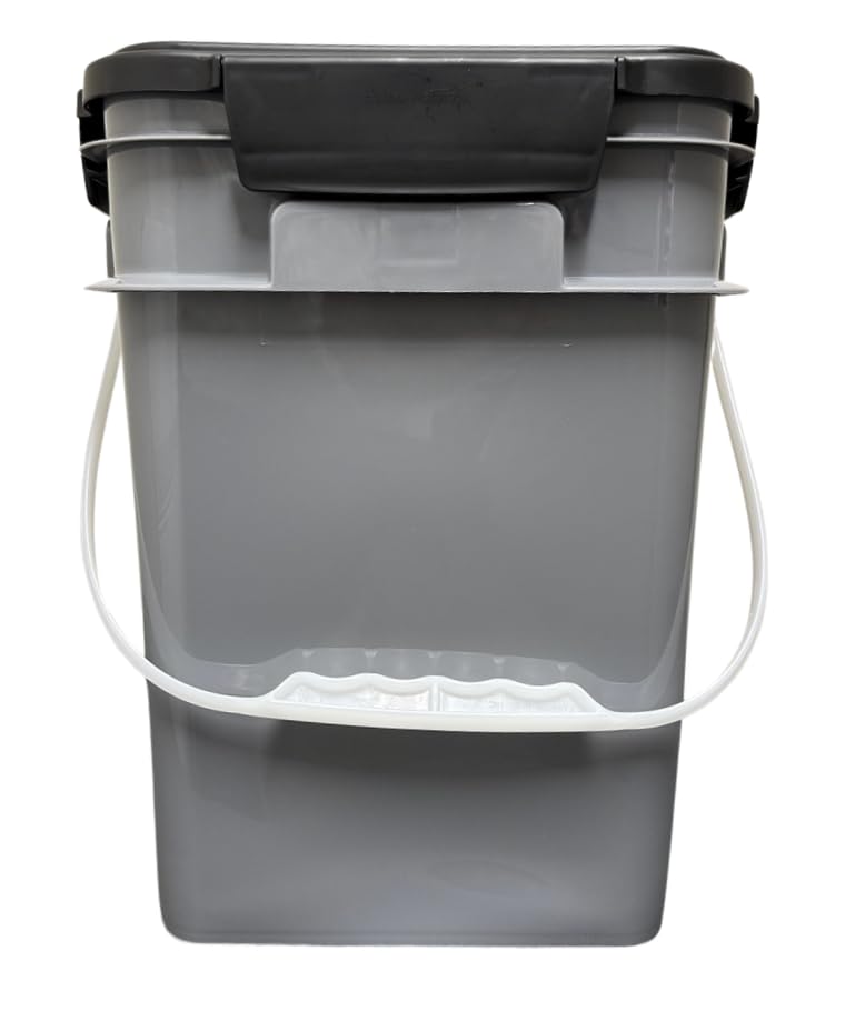 House Naturals 4 Gallon Square Food Grade Bucket Pail with Plastic Handles and Lid (Pack of 3) Made in USA containers (Aqua/Blue/Gray) - color: Aqua/Blue/Gray