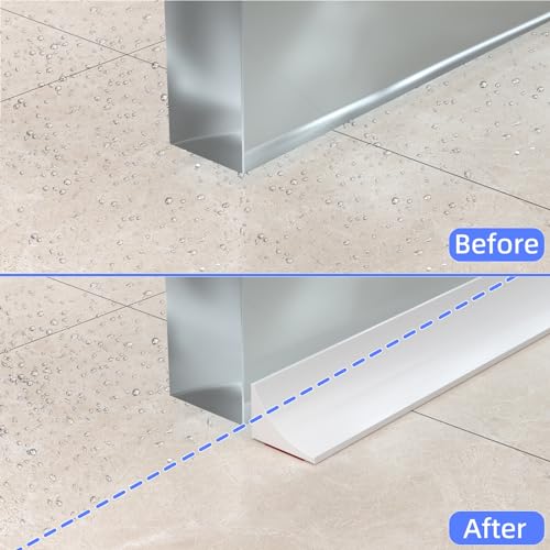 78 Inch Silicone Shower Threshold Water Dam Barrier,White - color: White, size: 78 inch