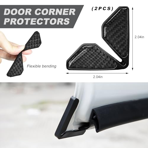 DXNQ 2 PCS Car Door Corner Protector Edge Guards, Real Carbon Fiber Anti-Collision Car Door Edge Protector, Self-Adhesive Decorative Auto Corner Protect, Vehicle Exterior Accessories (Black) - color: Black