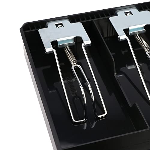 Cash Register Drawer, 4 Bill/3 Coin Market Storage Coin Register, Cash Money Tray Replacement Insert Tray Storage Case with Clip for Supermarkets, Shops, Hotels(Metal Clip,12.68x9.65x1.38inch)