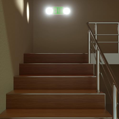 FREELICHT 6 Pack Green LED Exit Signs with Emergency Lights - color: Green