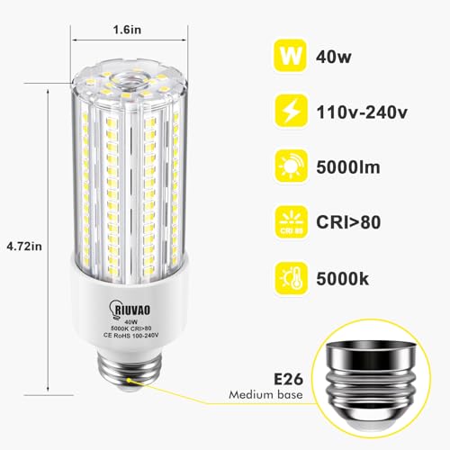 40W LED Corn Light Bulb Daylight LED Light Bulb 2pack Corn Light Bulb
