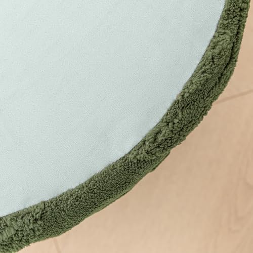 Asuprui Boucle Pouf Ottoman Foot Rest, Deep Green, 20x20x14 Inches - color: Deep Green, size: 20"D x 20"W x 14"H