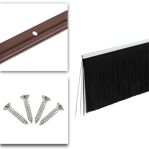 8 Sets Garage Door Brush Seal, 3" W x 39.37" L, Brown