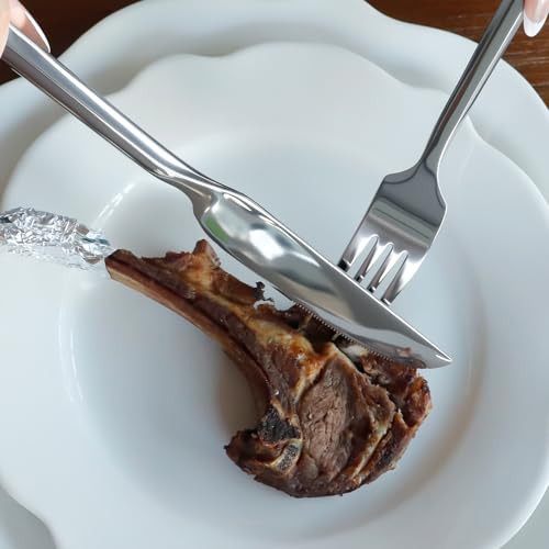 Silverware Set with Hexagon Handle 20 Piece Service for 4 - color: Silver, size: 20 Pcs