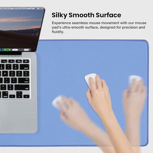 ALOANES Non-Slip Extended Mouse Pad Office&Home Desk Mat Stitched Edge - color: Blue, size: 31.5L x 11.8W inches