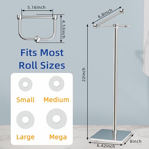 RUACQ Bathroom Toilet Paper Holder Stand, Chrome - color: Chrome