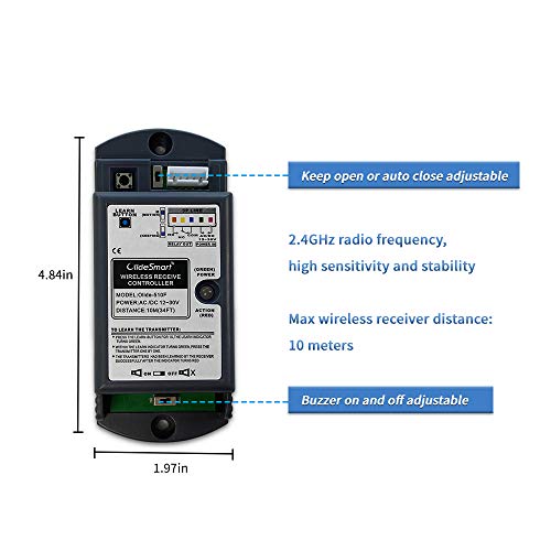 Olideauto Automatic Wireless Handicap Door Opener Swing Opening Frameless Glass Door Operator with 2pcs Wireless&Wired 2-in-1 Handicap Push Buttons