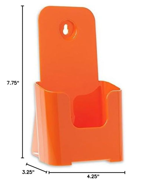 SOURCE ONE Tri Fold Brochure Holder 4X9 (6 Pack, Orange) - color: Orange, size: 6 Pack