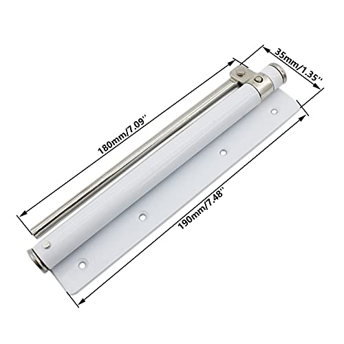 Heavy Duty Automatic Screen Door Closer - Safety Spring for Storm Door, Steel With Adjustable Closing Speed, Smooth and Quiet for Hinge Door - color: White