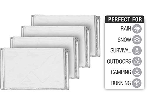 Swiss Safe Emergency Blanket for Camping, Car, First Aid, Survival, 4 Pack - color: Silver, size: 4 Pack
