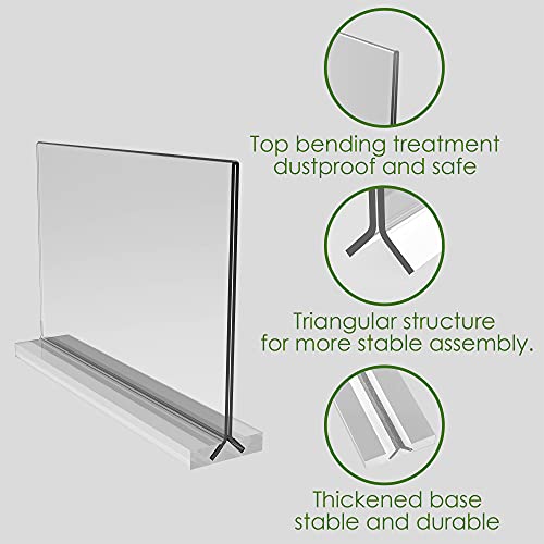 newnewshow Acrylic Sign Holder 8.5x5.5 Inch 3 Pack Horizontal T Shape Double-Sided Desktop Display Holder. (Optional 8.5x11 8.5x5.5 5x7 Horizontal and Vertical) - size: 3 Pack 8.5x5.5