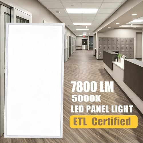 2x4 LED Flat Panel Light 4 Pack,7800LM Drop Ceiling Light Office Light Fixture 0-10V Dimmable 5000K Recessed Drop Ceiling Troffer Light for Shop Commercial Classroom Gym ETL Listed