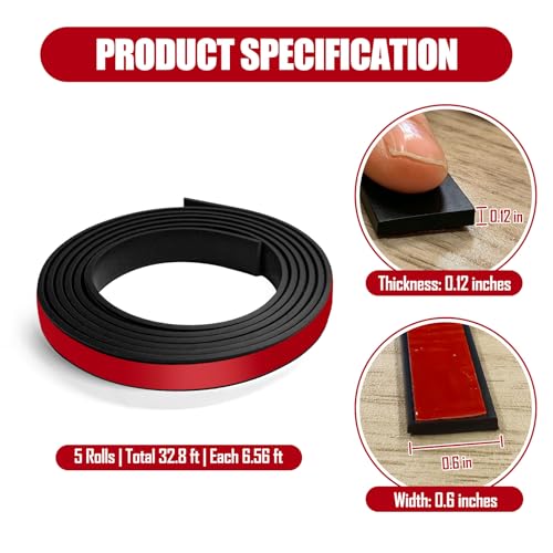 Window Grille Inserts, 5 Rolls 32.8 Ft Total Peel & Stick Flexible PVC Window Grids Trim, Simulated DIY Window Decorative Frame Kits for Home Door (0.12 inch Thick, Black) - color: Black-0.12in thick