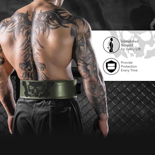 MANUEKLEAR 4-Inche Lever Belt Weightlifting with Heavy Duty Buckle - color: Olive Green, size: XL (39-45inches)