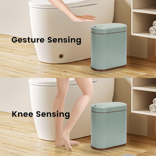 ELPHECO Motion Sensor Bathroom Trash Can with Lid 2 Gal Automatic Trash Can - color: Sage Green