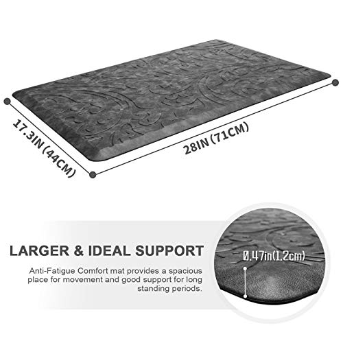 Kitchen Mat Cushioned Anti-Fatigue Comfort Standing Mat Rug for Home,Office - color: Grey, size: 1'5" x 2'4" (Rectangular)
