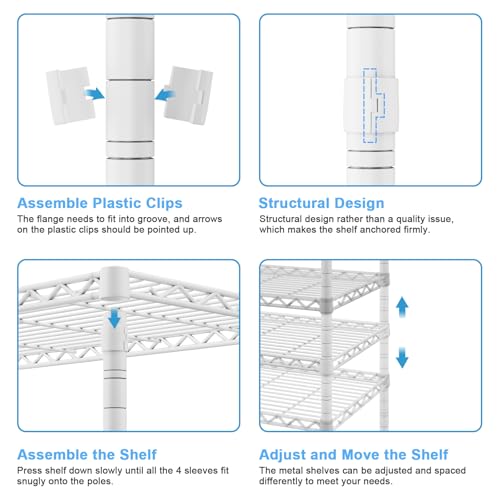 Ulif E11 Heavy-Duty Garment Rack, Metal Clothes Rack, Load 1034lbs, White - color: White