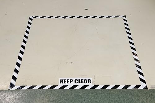 Brady ToughStripe Nonabrasive Diagonal Stripes Floor Marking Tape, 100' Length, 2" Width, Black on White (Pack of 1 Roll) - 104319 - color: Black on White