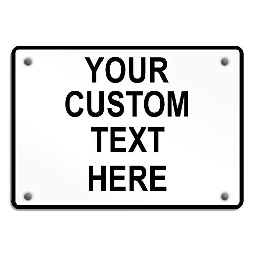 Aluminum Weatherproof Metal Sign Multiple Sizes Custom Personalized Text Here White Black Traffic Regulation Horizontal Street Signs 14x10Inches - color: White/Black Traffic Regulation, size: 14x10Inches