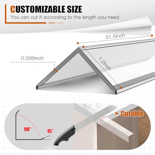 Magicheap 4 Pack Wall Corner Protector, 31.5in x 1.18in, Clear - color: Clear, size: 31.5in