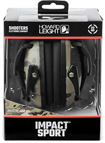 Howard Leight R-02526 by Honeywell Impact Sport Sound Amplification Electronic Shooting Earmuff, MultiCam - color: Multicam, size: Medium