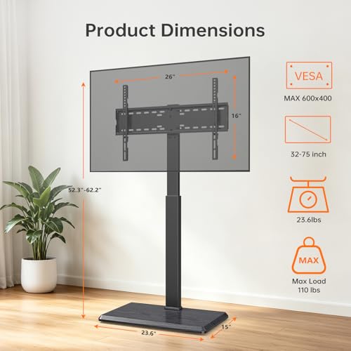 Universal Floor TV Stand for 32-75 Inch TVs up to 110 lbs - style: TCP01-M-A02