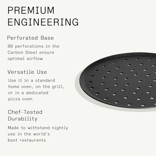 Made In Cookware - Seasoned 12" Carbon Pizza Steel - Professional Cookware - Crafted in Sweden - Induction Compatible