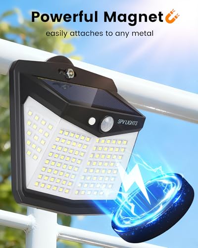 128 LED Magnetic Solar Lights Outdoor, Motion Sensor, 2 Pack - color: Magnetic Mount, size: 2Pack