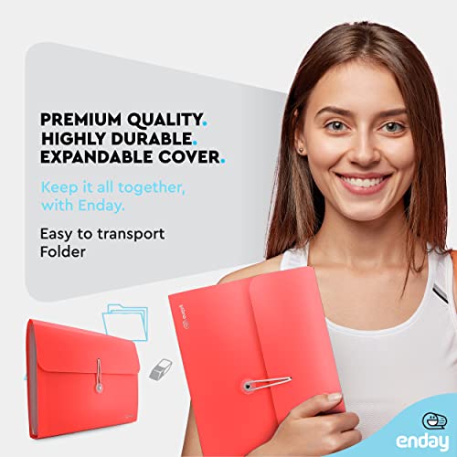 Accordion File Organizer 13 Pocket Expanding File Folder with Labels, Accordion File Organizer Letter Size Letter A4 Paper for Receipts, Bills and Documents 13" x 9.5” –By Enday - color: Red, size: 13 POCKET