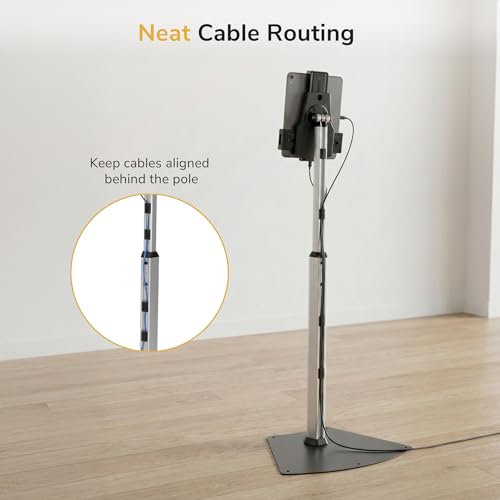 Mount-It! Anti-Theft Universal Tablet Floor Stand Kiosk, Retail POS, Silver - size: Floor - Stand