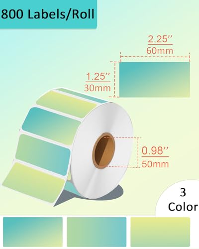2.25 x 1.25 Thermal Labels, Self-Adhesive Address Shipping Barcode Thermal Stickers,Thermal Printer Labels Compatible with Rollo & Zebra & MUNBYN, 800 Labels for Printer, Gradient Green - color: Magic Forest, size: 2.25"x1.25"