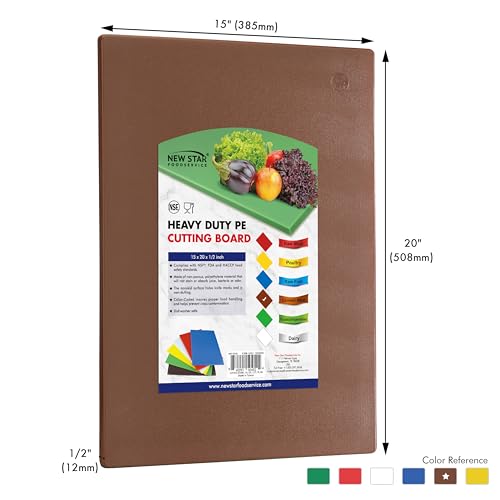 New Star Foodservice 15" x 20" Brown Cutting Board - color: Brown, size: 20"L x 15"W