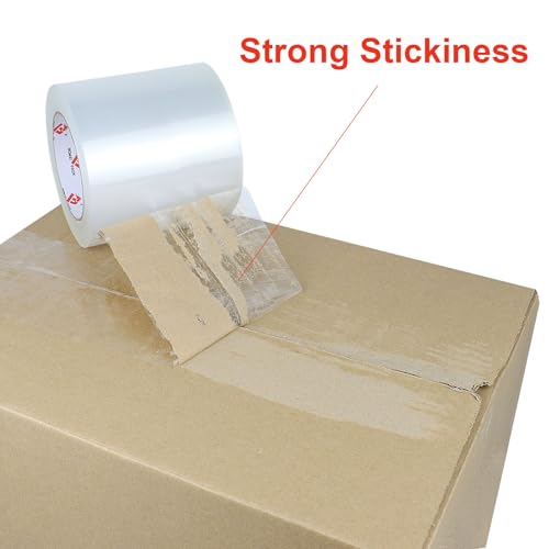 BOMEI PACK Wide Clear Tape 5" Wide, 5 inch x 110 Yards (330ft), Industrial Grade 5 inch Heavy Duty Packing Tape for Box Office Moving, Shipping and Mailing - size: 5 inch x 110 yards