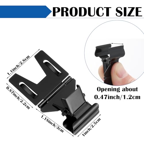 Zonon 50 Pcs Mini Metal Sign Holder Clips, Price Tag Stand, Black - color: Black