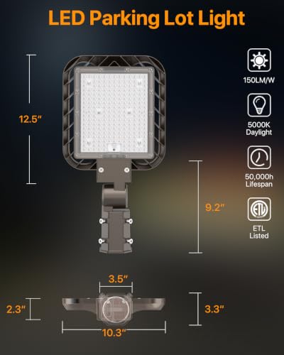 150W Led Parking Lot Lights 22500lm 5000K Slip Fitter Mount 3Packs - size: 150W 3PACK