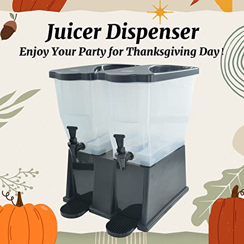 Hakka 6 Gallon Drink Dispenser, Commercial Beverage Dispenser for Parties 22L Double Tank Juice Dispenser with Stand and Spigot for Catering, Buffets, Restaurants - size: 6 Gallon