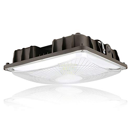 Konlite 27W LED Canopy Area Light - 6 Pack - Dark Bronze - 100W HID/M.H. Equivalent - 3800 LM - Daylight Light - 120-277V - UL, Idea for for Gas Station, Gym, Warehouse, Shop, Underpass, Loading Dock - color: Bronze, size: 6 PACK - 27W