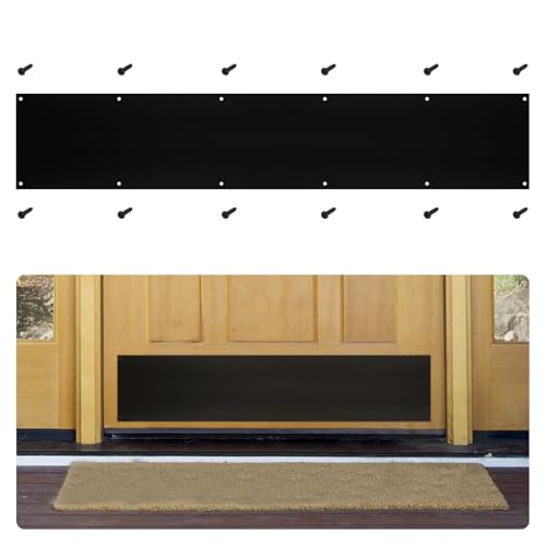 Nuk3y Stainless Steel Door Kick Plate (Matte Black, 6" x 34") - color: Matte Black, size: 6" x 34"