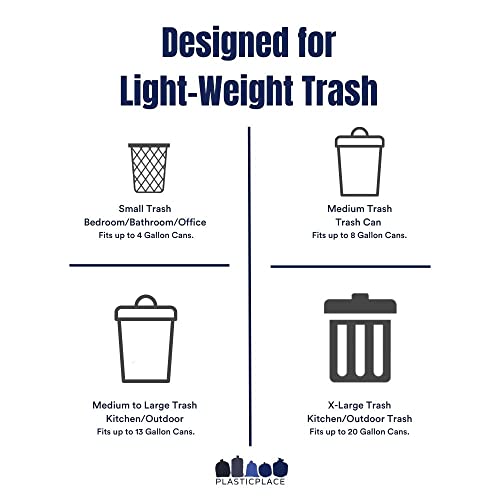 Plasticplace 40-45 Gallon Trash Bags │12 Microns │ Black High Density Garbage Can Liners │ 40" x 48" (250 Count) - color: Black, size: 1 Count (Pack of 250)