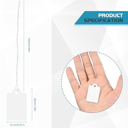 600 Pack White Price Tags with String Attached Writable Display Labels - color: White, size: 600PCS