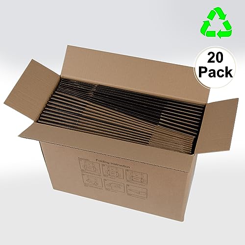 12x9x4 Inches Shipping Boxes Pack of 20, Packaging Corrugated Cardboard Mailer Boxes for Small Bussiness, Black - size: 12 x 9 x 4 inch - 20 Pack