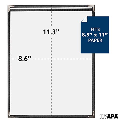 Ilyapa Clear Menu Covers, 8.5x11 Inch - 30 Pack, 2-View Single Page Design - color: Black, size: 8.5 x 11