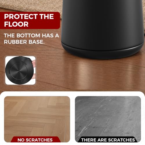 10L/2.6Gal Black Bathroom Trash Can with FILP Lid - color: black