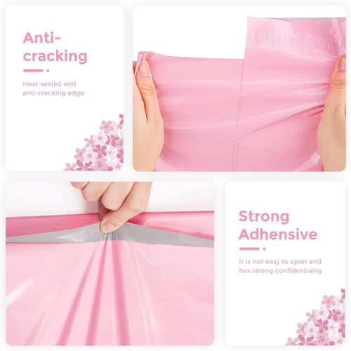Metronic Poly Mailers 12X15.5 1000PC Shipping Bags Bulk for Small Business - color: Light Pink, size: 12x15.5 1000PC