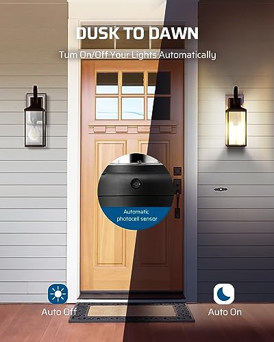 DEWENWILS 2 Pack Light Sensor Socket, Automatic Dusk to Dawn Sensor Socket - color: Black