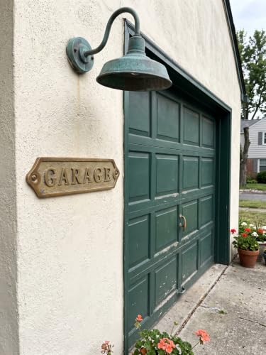 Vintage Metal Door Sign – Antique Brass Finish Restroom Plaque for Farmhouse, Industrial & Commercial Décor (GARAGE) - color: GARAGE